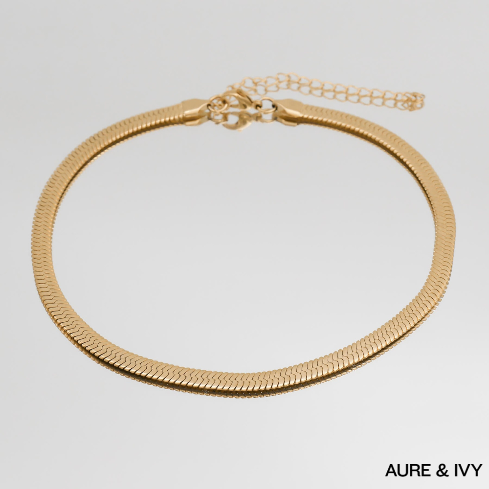 Chunky Herringbone Snake Necklace