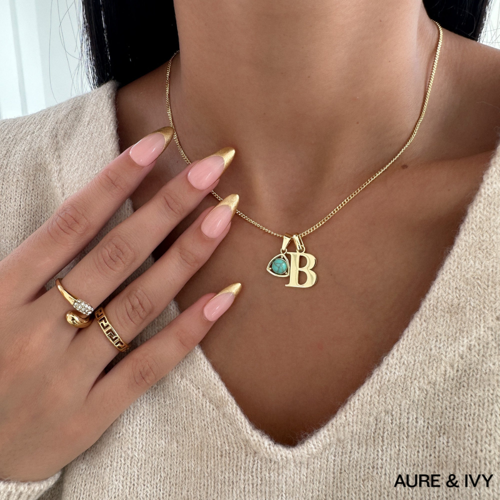 Kayla Initial & Birthstone Necklace