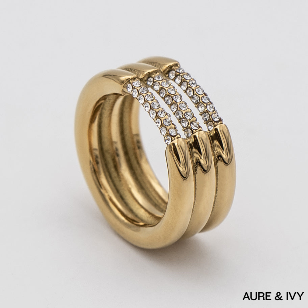 Liana Triple Band CZ Ring