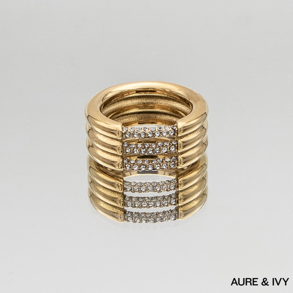 Liana Triple Band CZ Ring