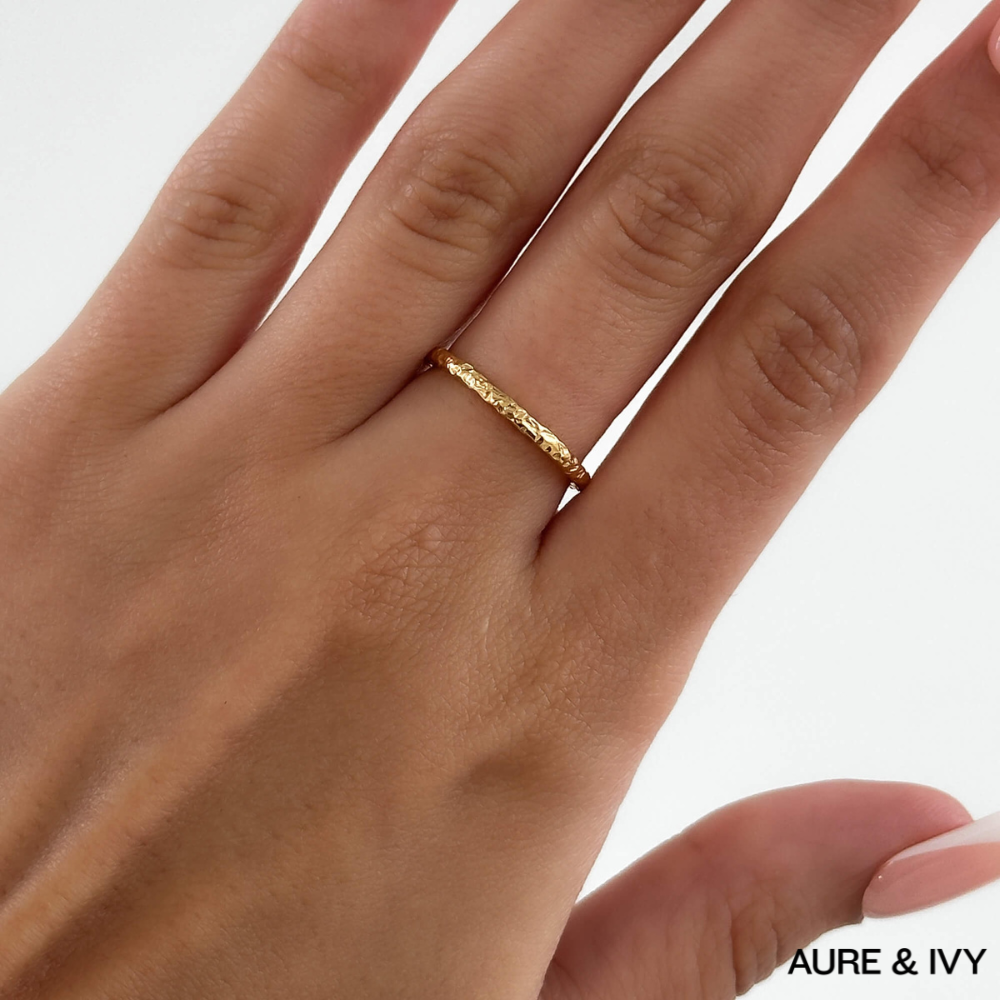 Luiza Hammered Band Ring