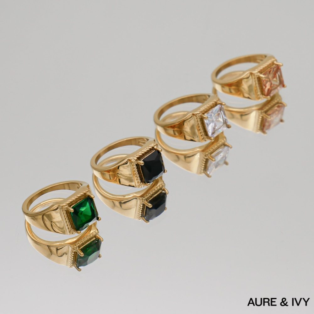 Solara Gemstone Signet Ring