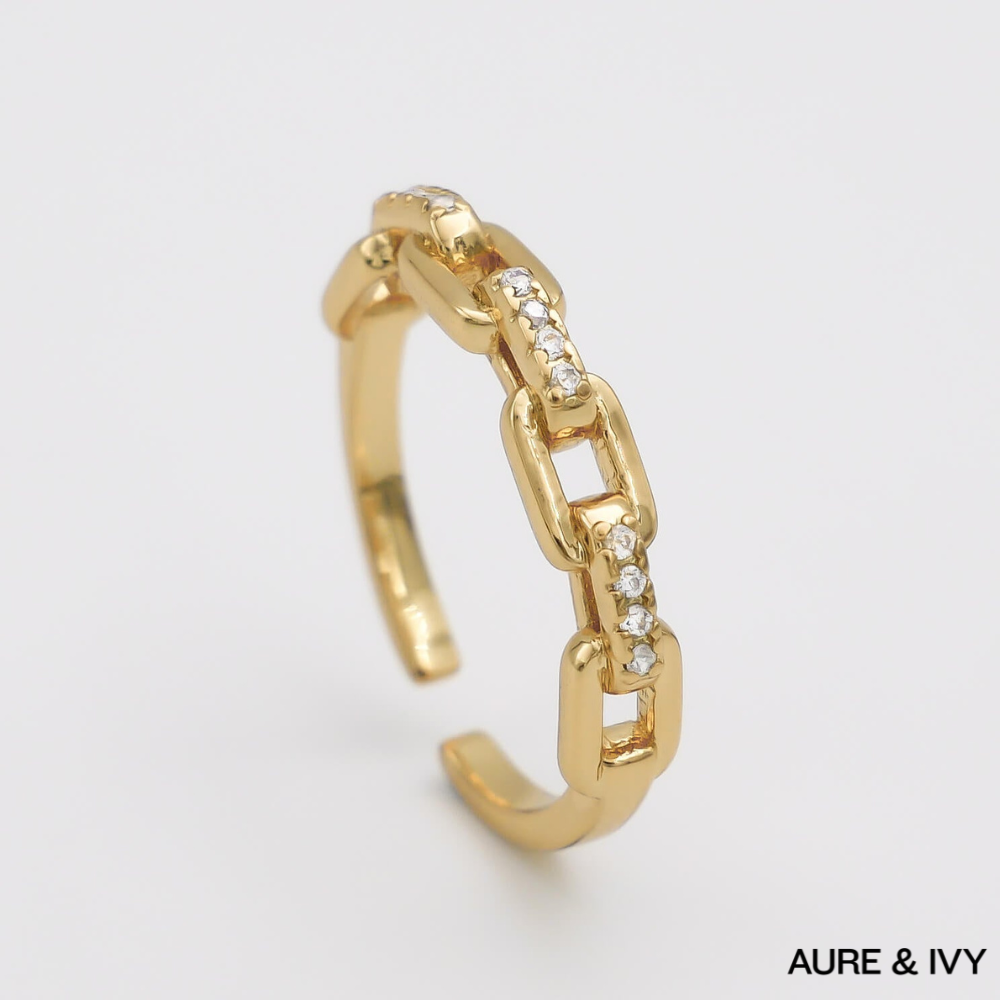 Sora Glitter Chain Ring