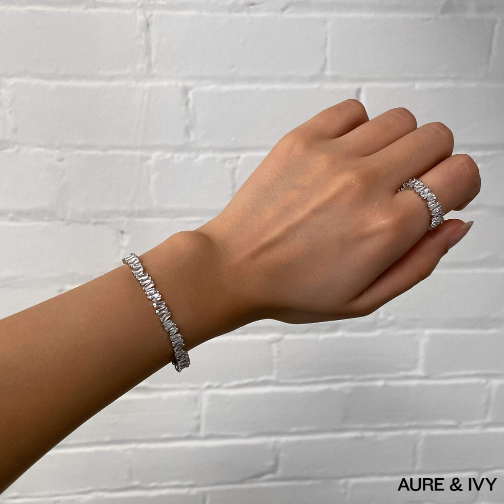 Jada Baguette CZ Bracelet Thin | Silver