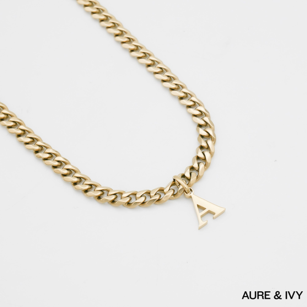 Mya Initial necklace | Thick Cuban