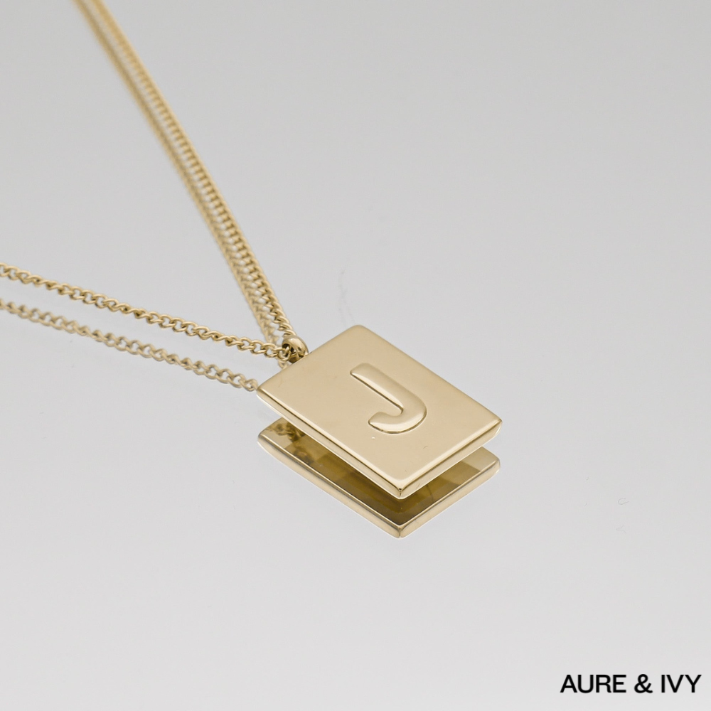 Athena Initial Tablet Necklace