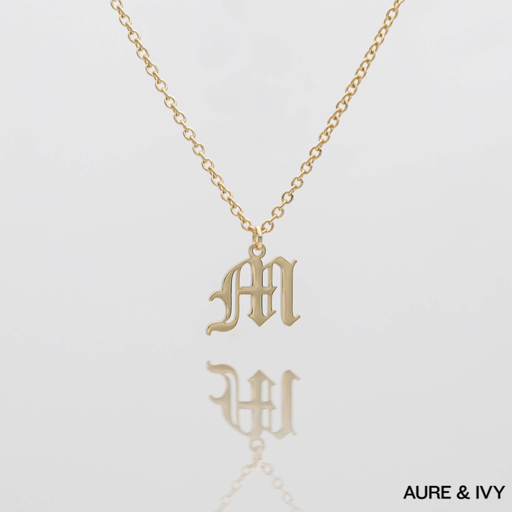 Old English Initial Necklace