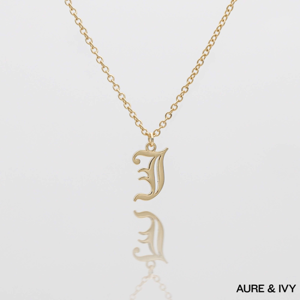 Old English Initial Necklace