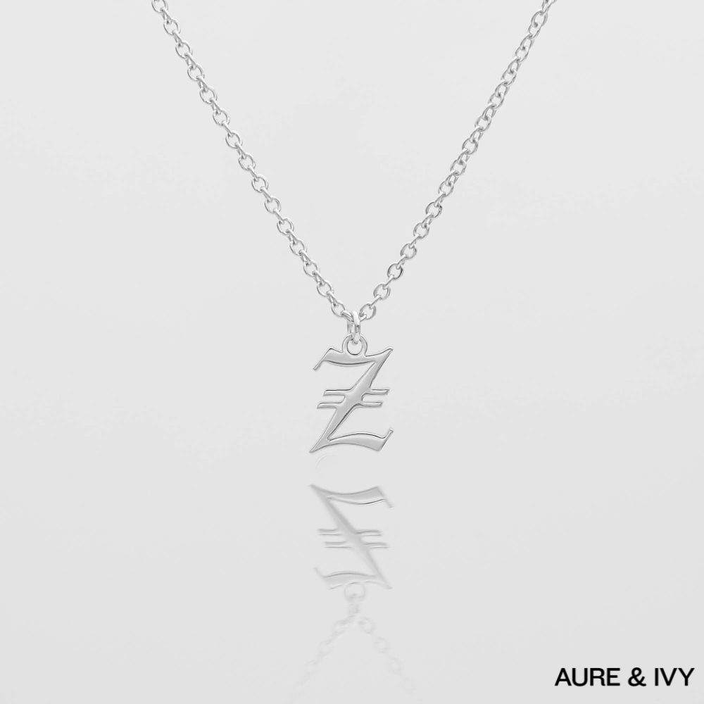 Old English Initial Necklace