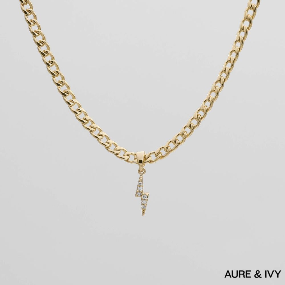 ICY Lightning Bolt Cuban Necklace