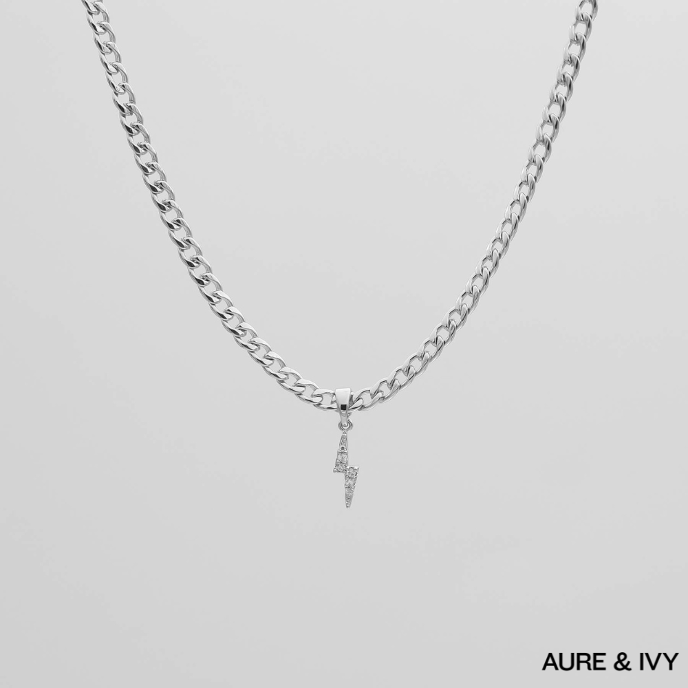 ICY Lightning Bolt Cuban Necklace