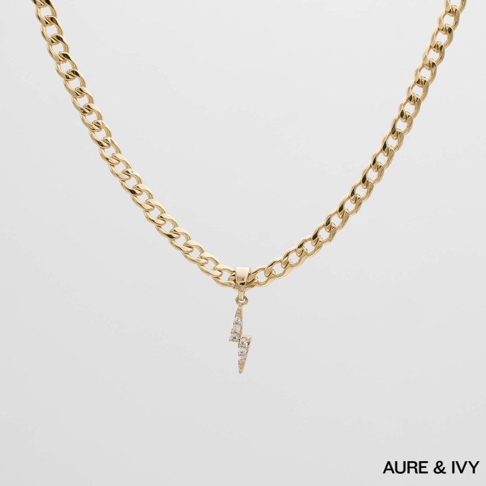 ICY Lightning Bolt Cuban Necklace