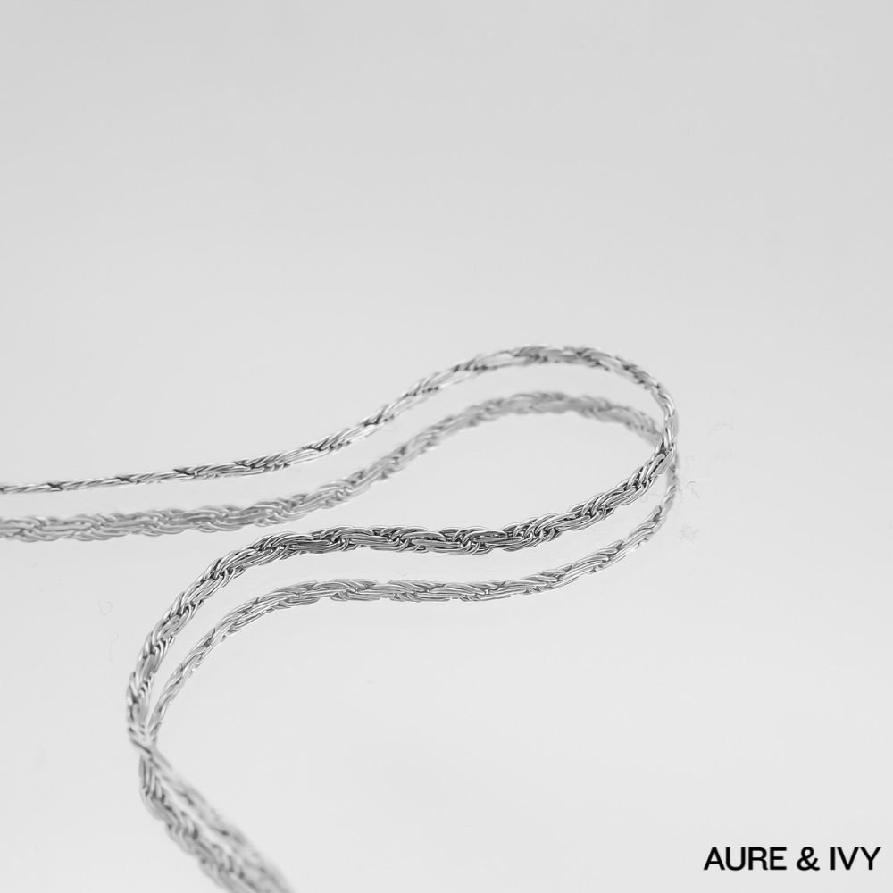 Flat Rope Link Chain | Silver