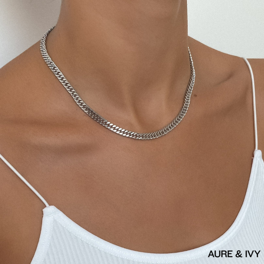 Double Link Curb Chain | Silver