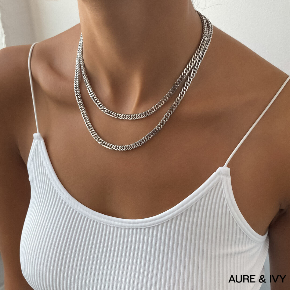 Double Link Curb Chain | Silver