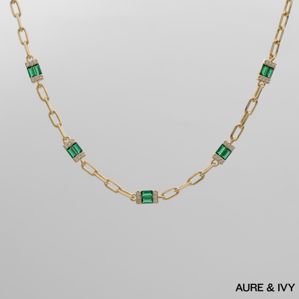 Jenna Emerald Stone Necklace