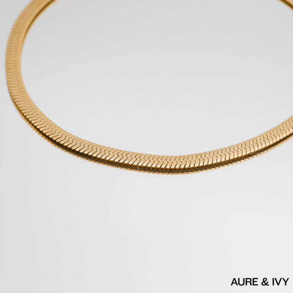 Chunky Herringbone Snake Necklace