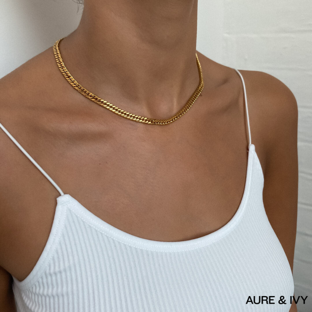 Double Link Curb Chain | Gold