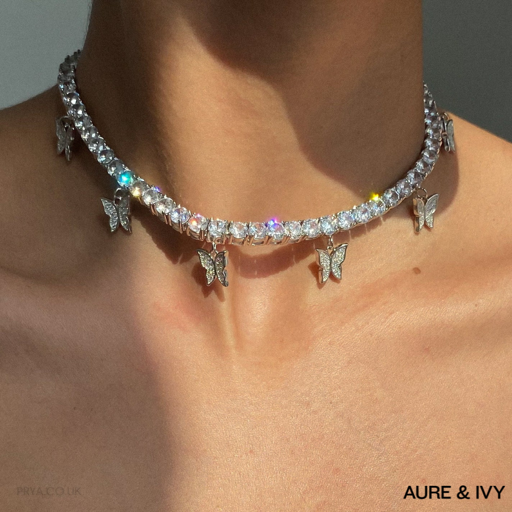 Icy Butterfly CZ Choker