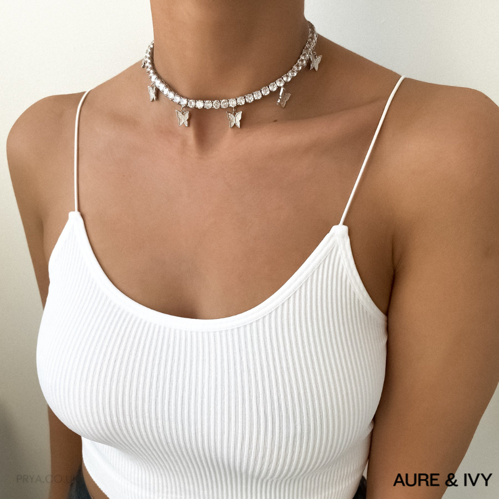 Icy Butterfly CZ Choker