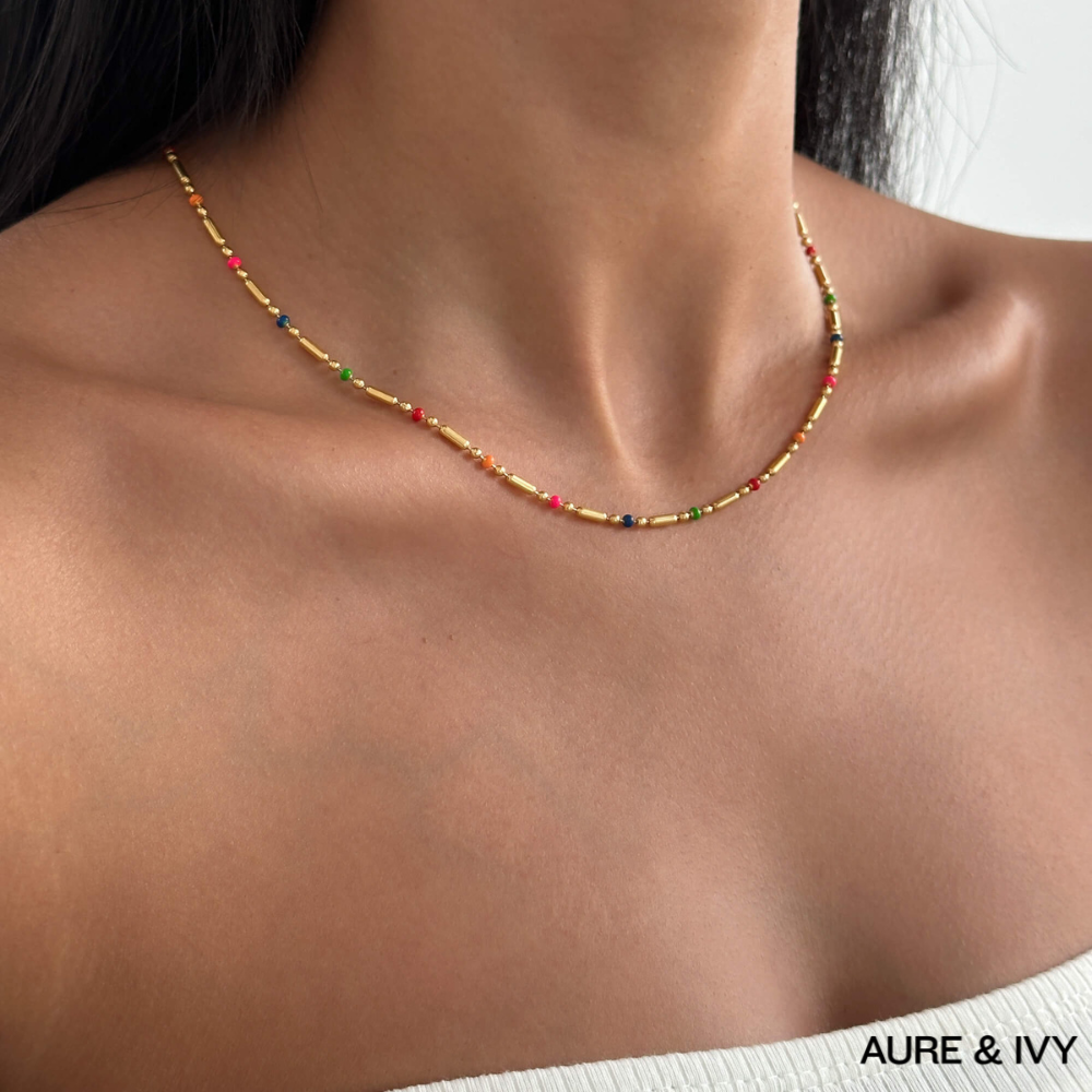 Elsie Rainbow Bead Necklace