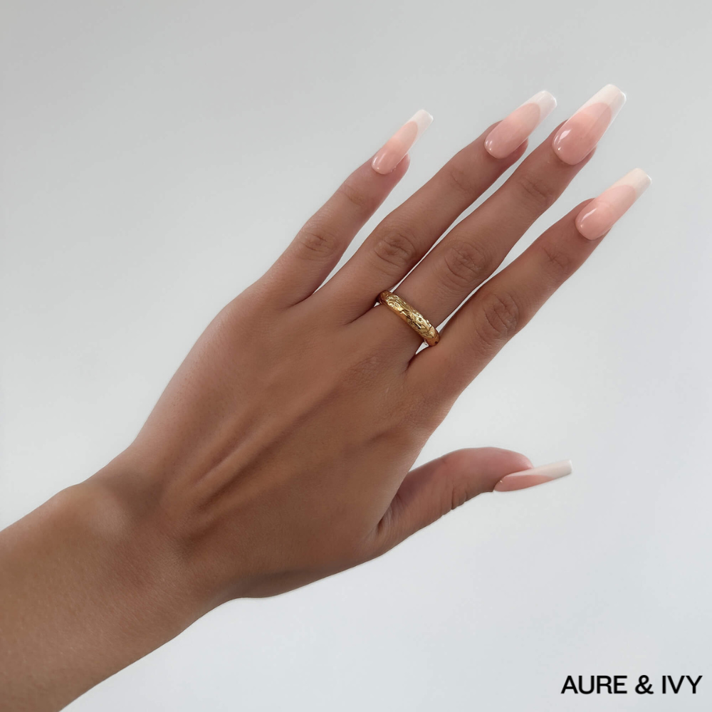 Astrid Hammered Band Ring