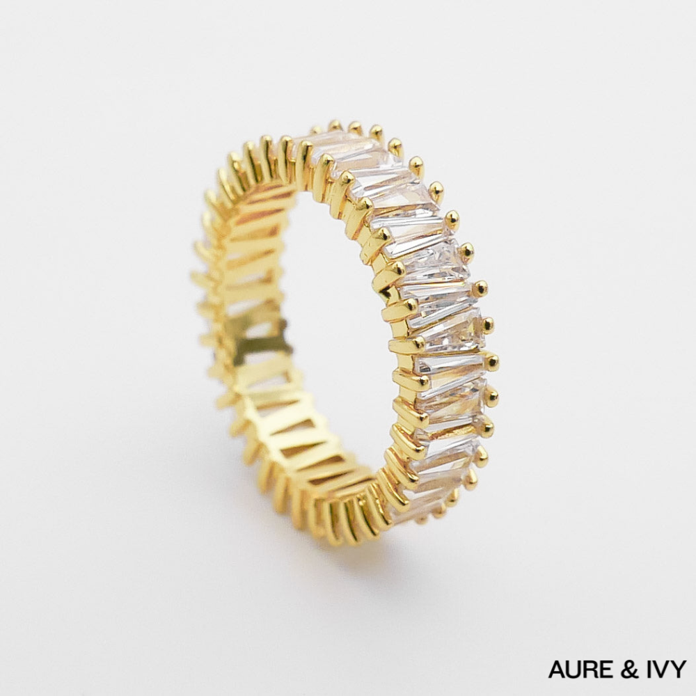 Celina Baguette Spark Ring | Gold