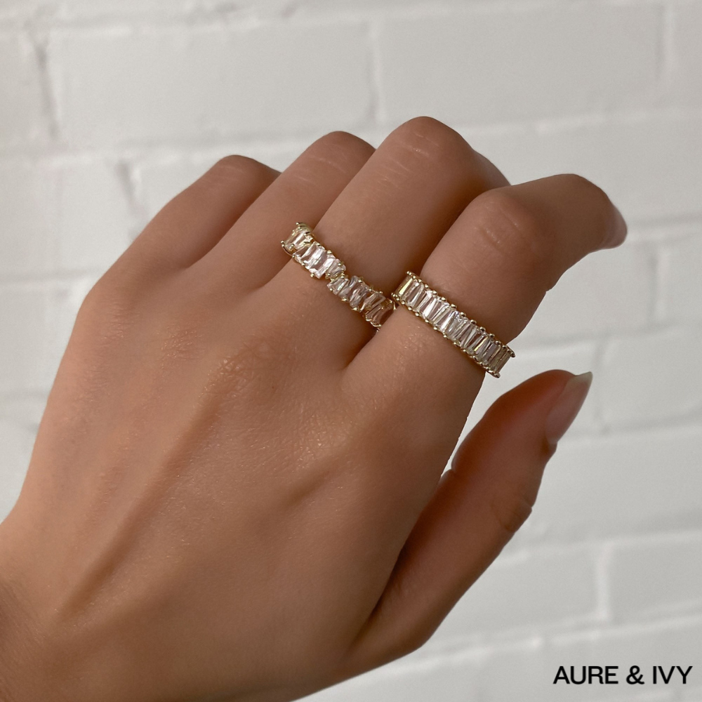 Celina Baguette Spark Ring | Gold