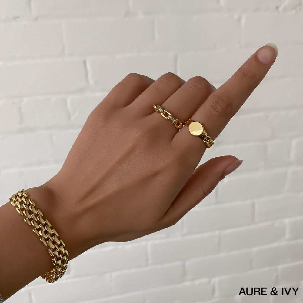 Sora Glitter Chain Ring