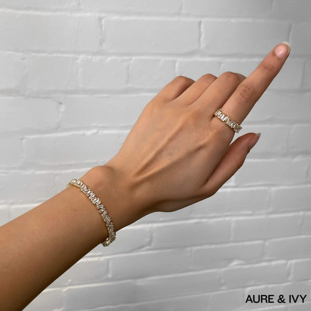 Jada Baguette CZ Bracelet Thin | Gold