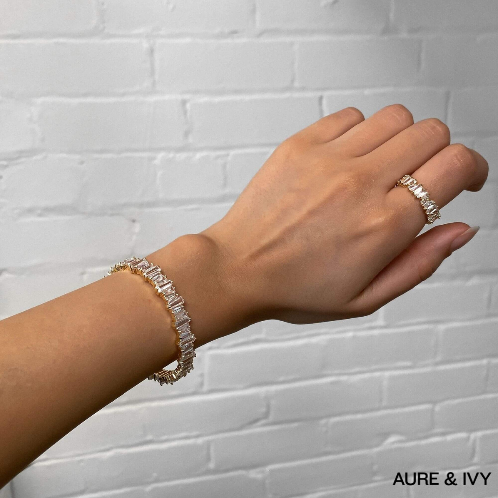 Jada Baguette CZ Bracelet Thick  | Gold